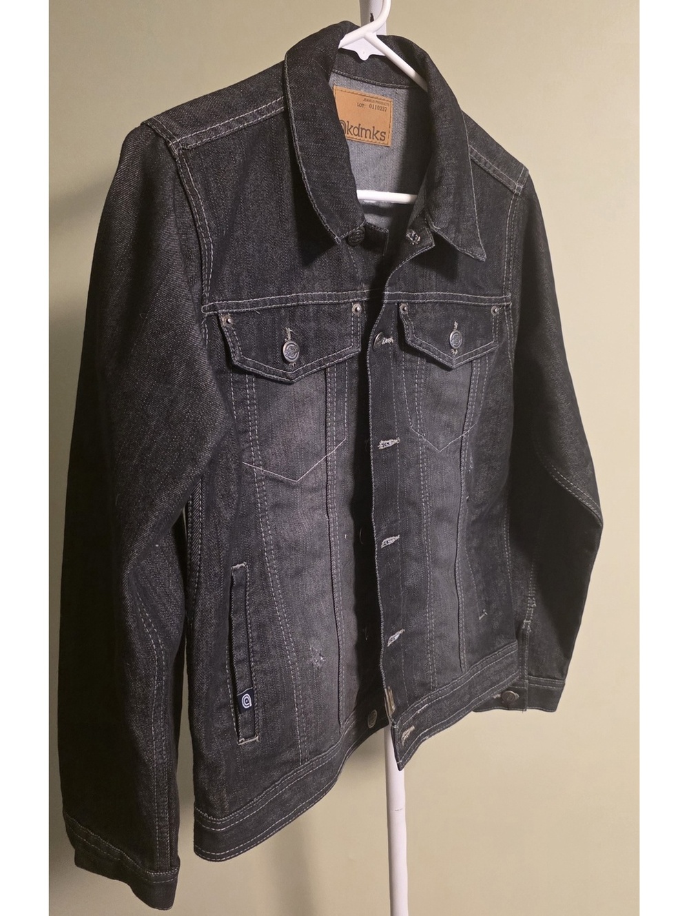 akdmks Black Denim Jacket Size Large 100% Cotton